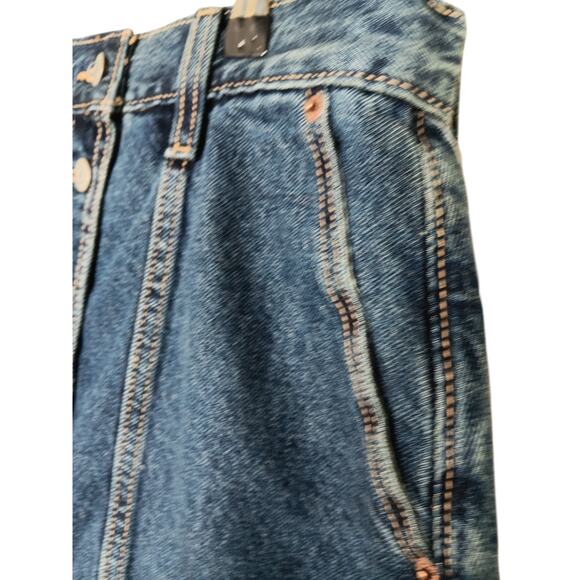 New Old Navy Denim Skirt Size 8 Button Front Midi Blue Jean High Waist - Picture 8 of 16
